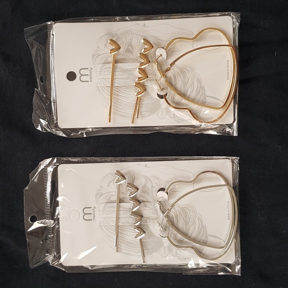 🥳3/20🥳  1 Bright Heart Hoop Earring Set - New in Package - Picture 3 of 6